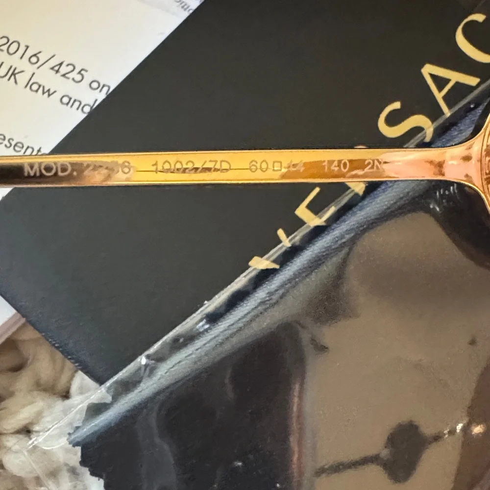 Versace Gold Metal Frame Sunglasses with Brown Lenses
